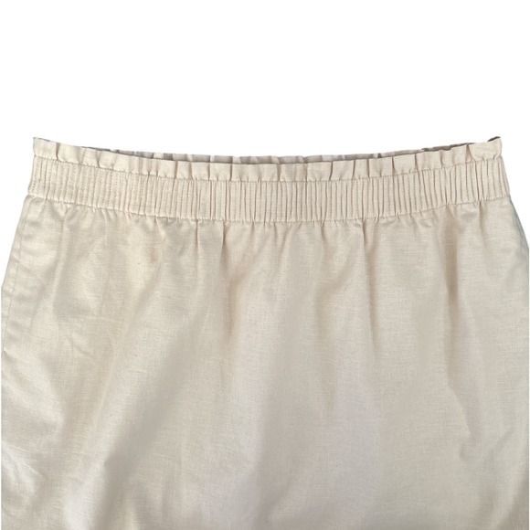 J. Crew Linen Blend Lined City Skirt Elastic Waist Neutral Women's‎  Size 16 - Picture 3 of 10